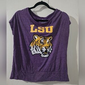Medium LSU Tigers Women's Purple Top. Its Made With A Smaller Sleeve. See Pics.